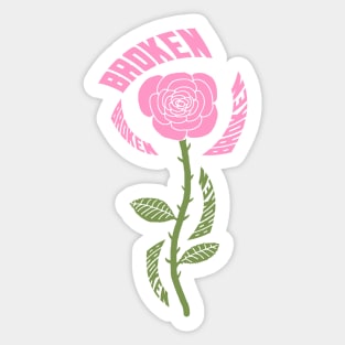 Broken Rose (Pink) Sticker